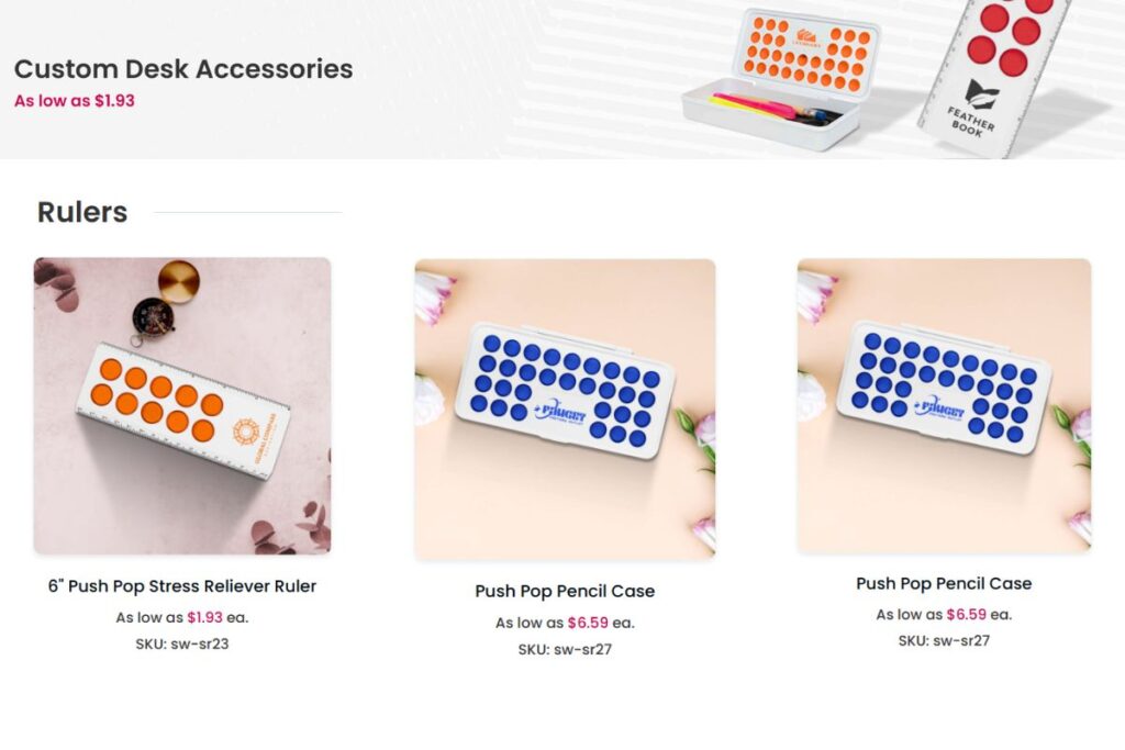 A collection of custom desk accessories to buy online