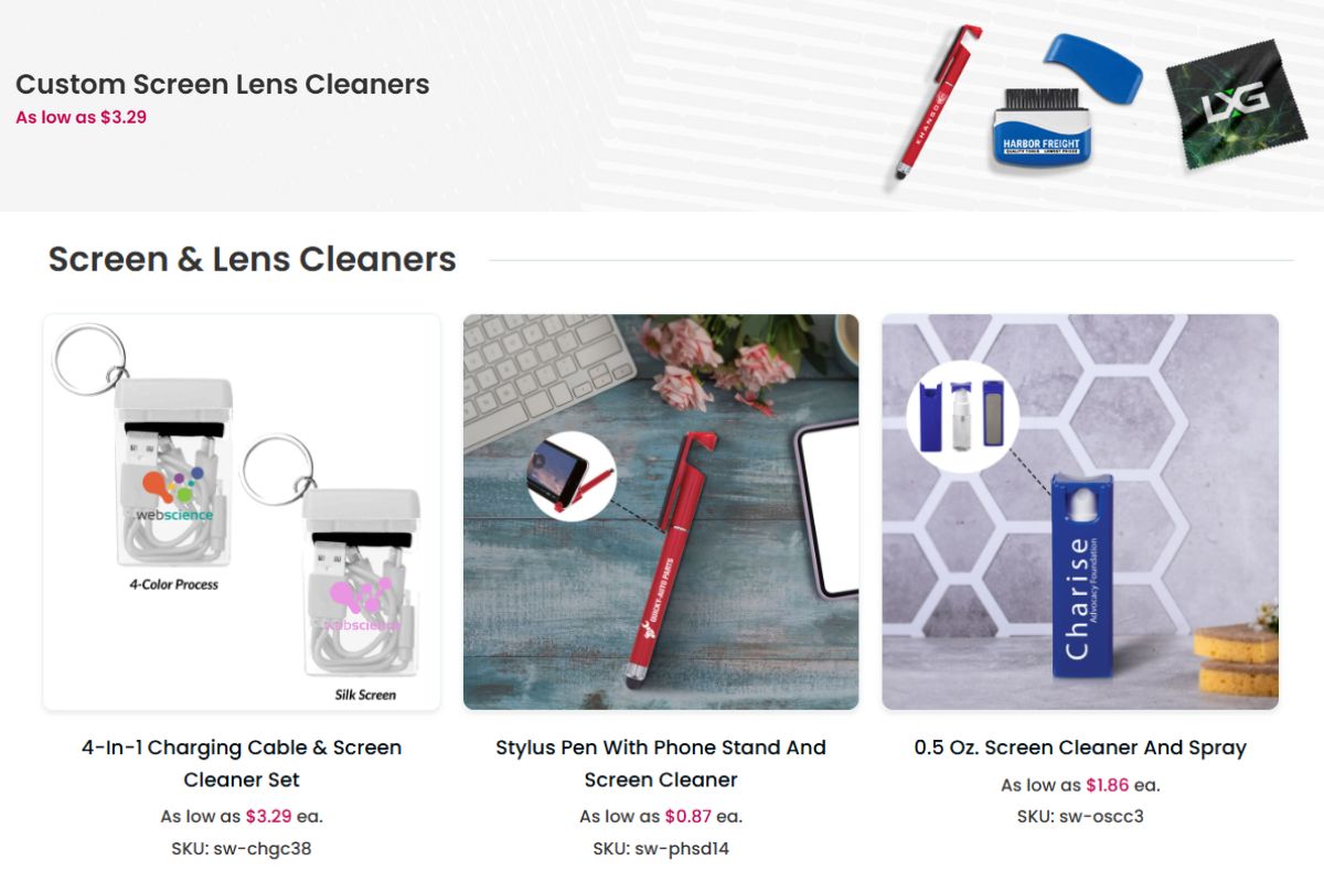 A collection of custom screen lens cleaners to buy online