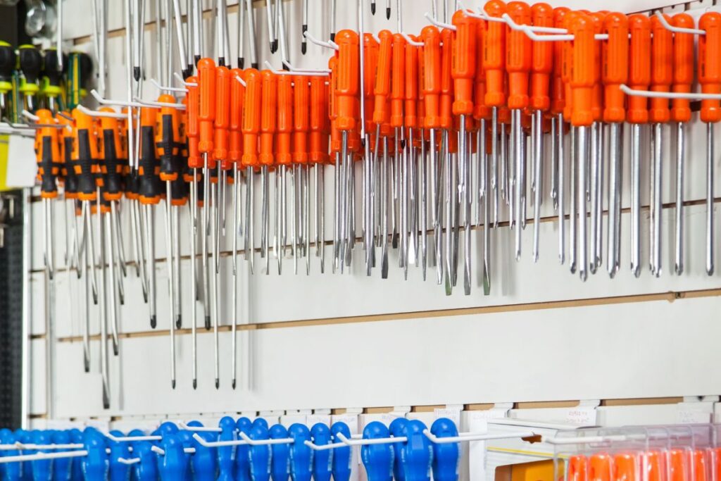 A collection of custom screw drivers