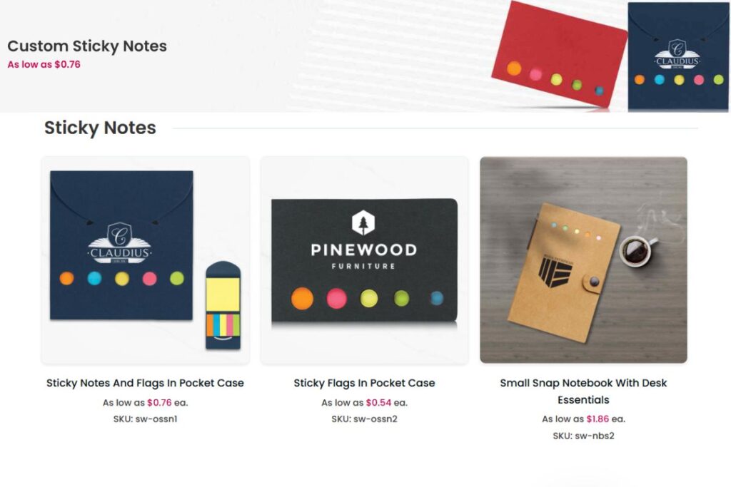 A collection of custom sticky notes for sale