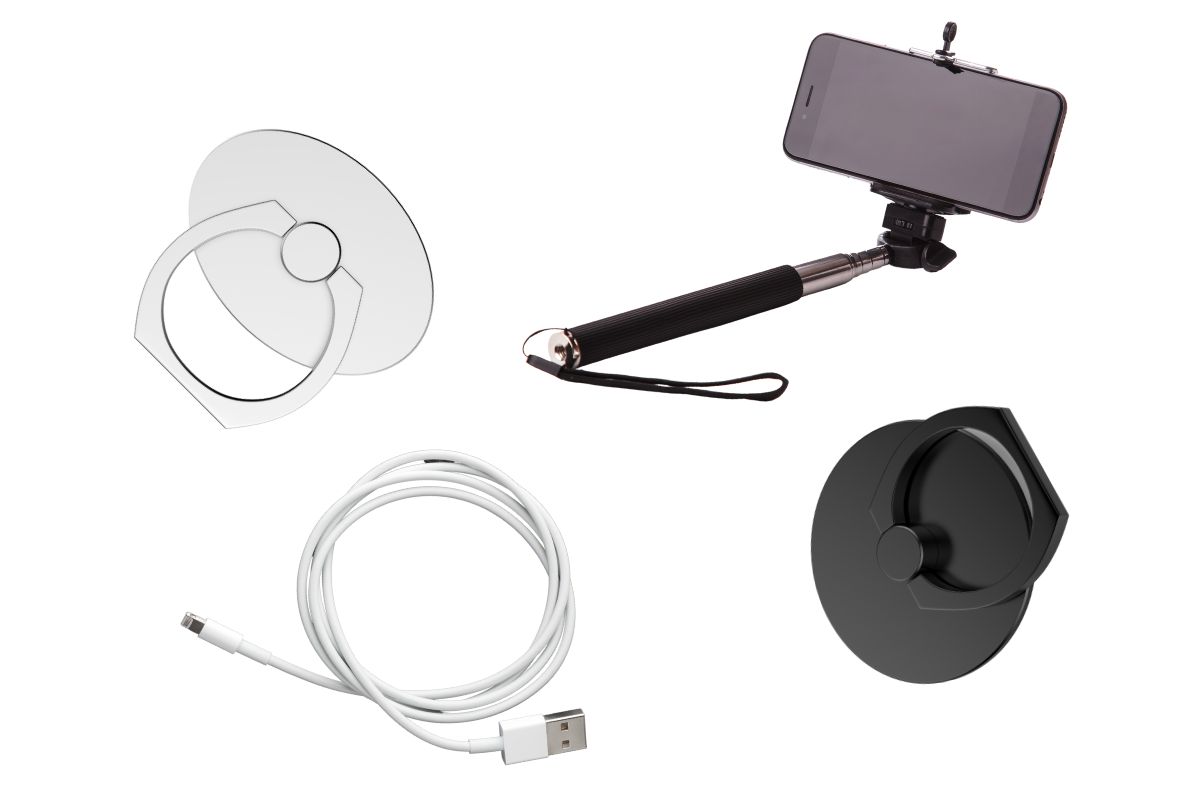 A collection of different custom phone accessories