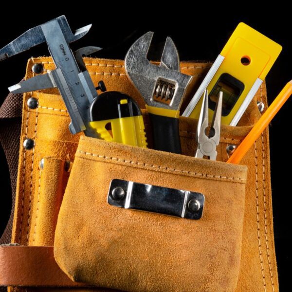 A custom tool kit bag with some tools inside it