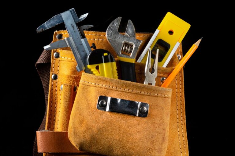 A custom tool kit bag with some tools inside it