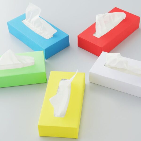 Different boxes containing custom tissues shown in the image