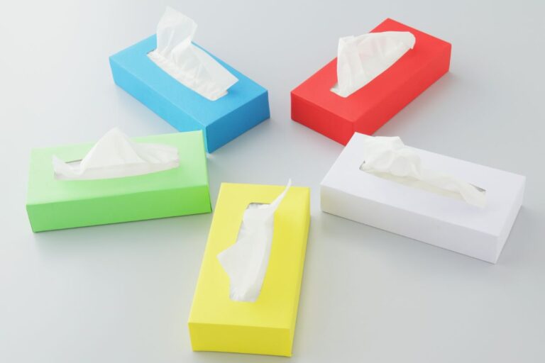 Different boxes containing custom tissues shown in the image