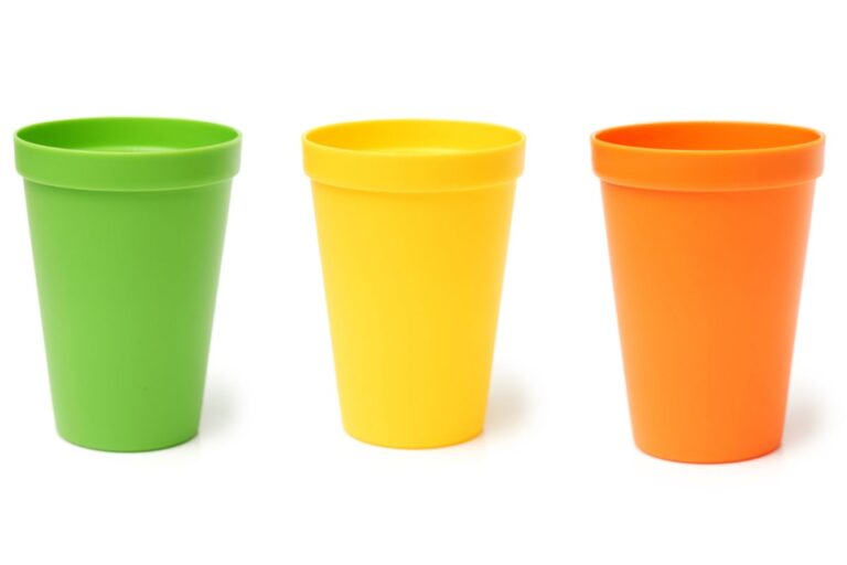 Different colored custom stadium cups shown in the image