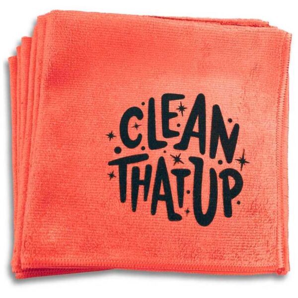 A collection of different custom cleaning cloth kept with each other