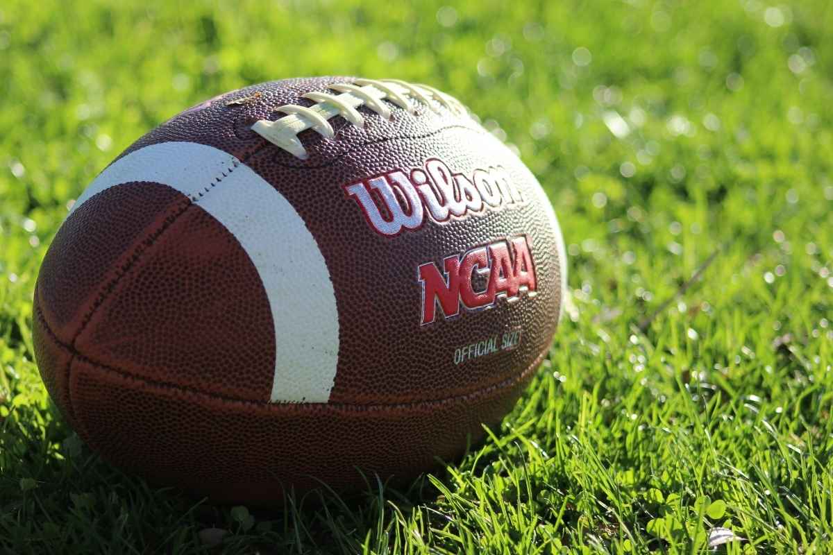 A custom football kept on a ground