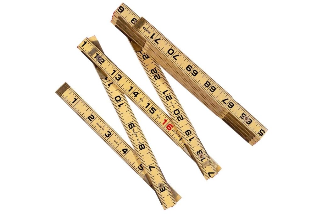A foldable tape measure is shown in the image