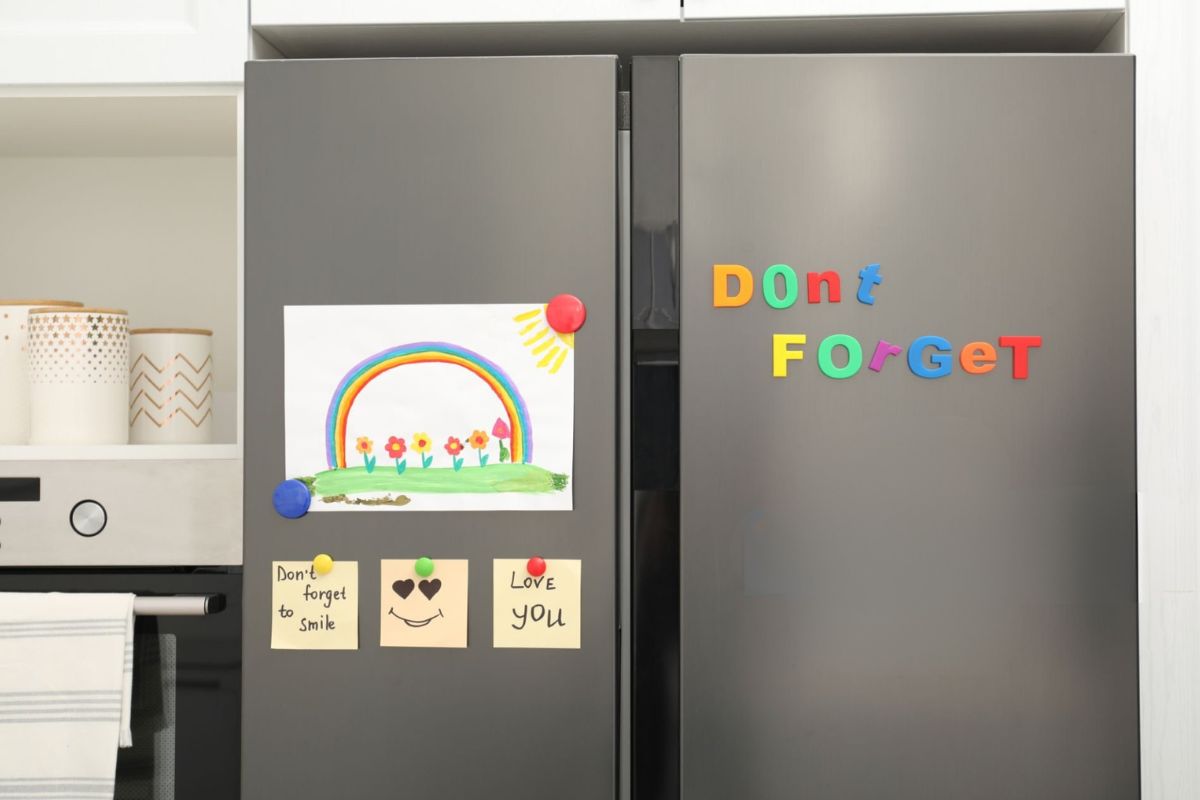 Custom sticky notes being used at home as reminders