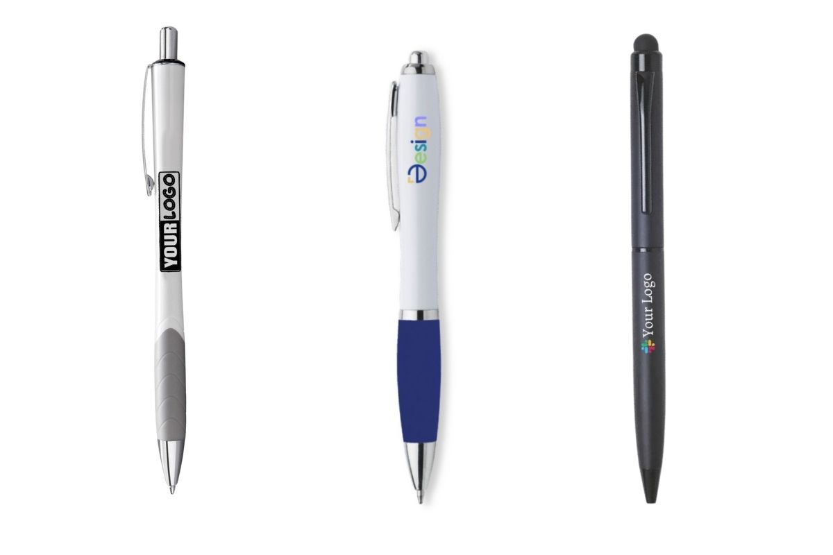 Three different type of custom pens kept with each other