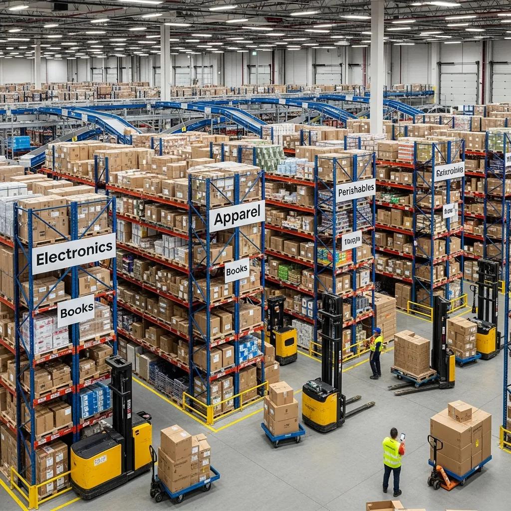 Warehouse stacked with boxed products illustrating the advantages of bulk inventory management