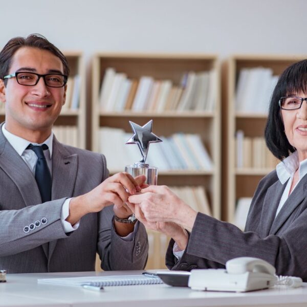 25 Year Work Anniversary award being given to the employee