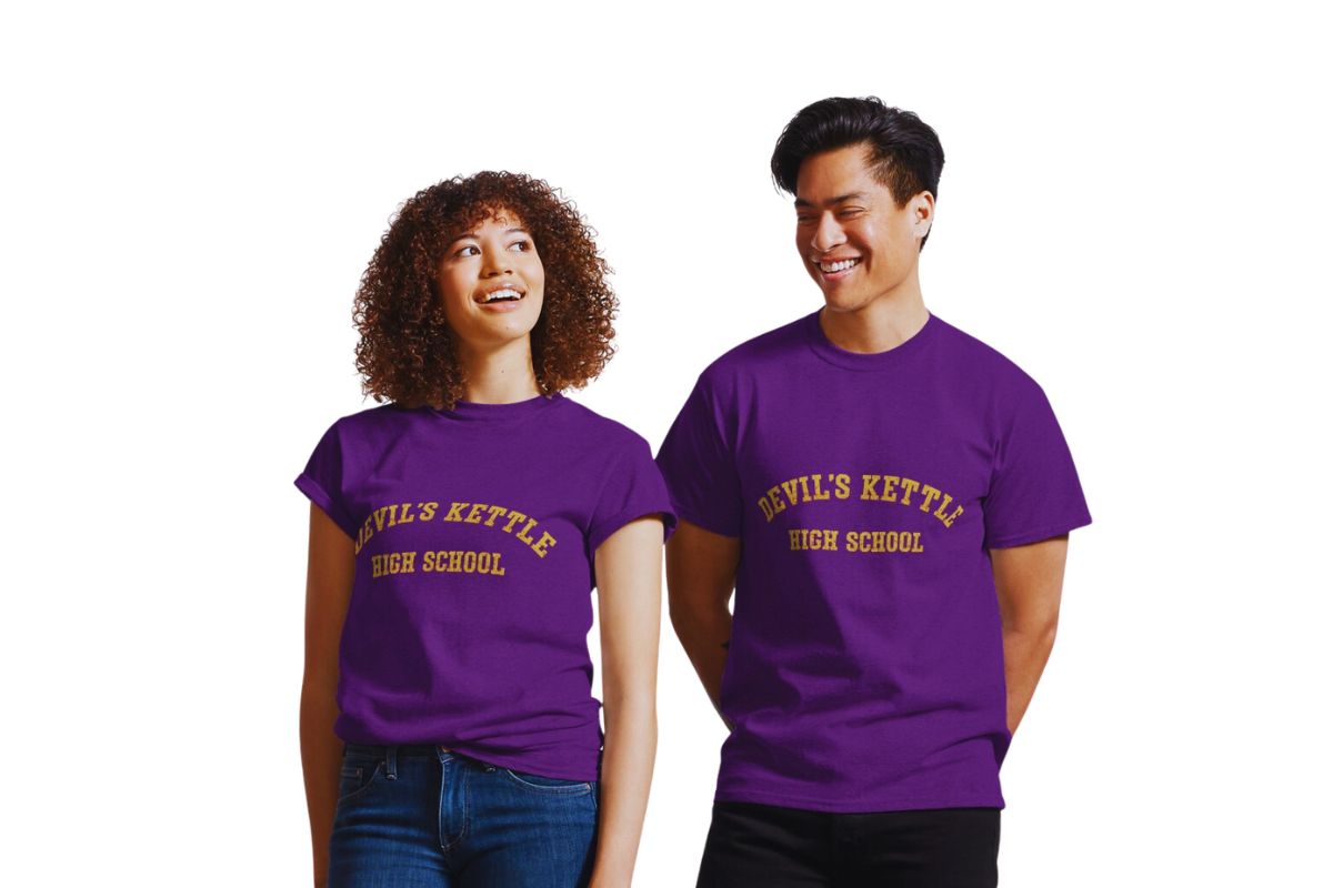 Couples wearing high school T Shirts